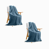 SOGA 2X  Blue Throw Blanket Warm Cozy Double Sided Thick Flannel Coverlet Fleece Bed Sofa Comforter - Cafe Supply