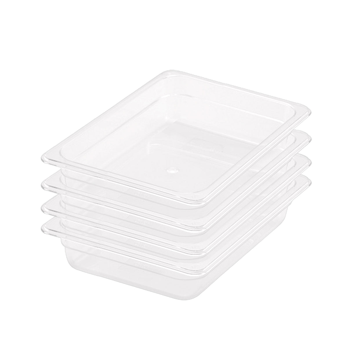 SOGA 65mm Clear Gastronorm GN Pan 1/2 Food Tray Storage Bundle of 4 - Cafe Supply