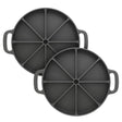 SOGA 2X 21.5CM Round Cast Iron Baking Wedge Pan Cornbread Cake 8-Slice Baking Dish with Handle - Cafe Supply