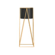SOGA 70cm Gold Metal Plant Stand with Black Flower Pot Holder Corner Shelving Rack Indoor Display - Cafe Supply