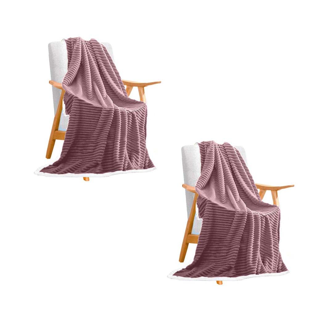 SOGA 2X Throw Blanket Warm Cozy Double Sided Thick Flannel Coverlet Fleece Bed Sofa Comforter Purple - Cafe Supply