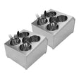 SOGA 2X 18/10 Stainless Steel Commercial Conical Utensils Square Cutlery Holder with 4 Holes - Cafe Supply