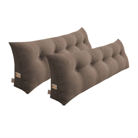 SOGA 2X 180cm Coffee Triangular Wedge Bed Pillow Headboard Backrest Bedside Tatami Cushion Home Decor - Cafe Supply
