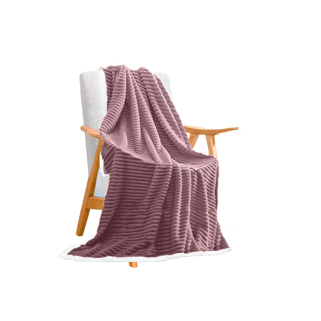SOGA Throw Blanket Warm Cozy Double Sided Thick Flannel Coverlet Fleece Bed Sofa Comforter Purple - Cafe Supply