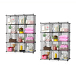 SOGA 2X Black Portable 12-Cube Storage Organiser Foldable DIY Modular Grid Space Saving Shelf - Cafe Supply