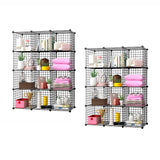 SOGA 2X Black Portable 12-Cube Storage Organiser Foldable DIY Modular Grid Space Saving Shelf - Cafe Supply
