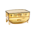 SOGA 2 Tier Golden Yellow Multifunctional Countertop Cosmetic Storage Makeup Skincare Holder Jewelry Cabinet Bathroom Desk Drawer Vanity Organiser - Cafe Supply