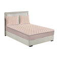 SOGA Beige 183cm Wide Mattress Cover Thick Quilted Fleece Stretchable Clover Design Bed Spread Sheet Protector with Pillow Covers - Cafe Supply