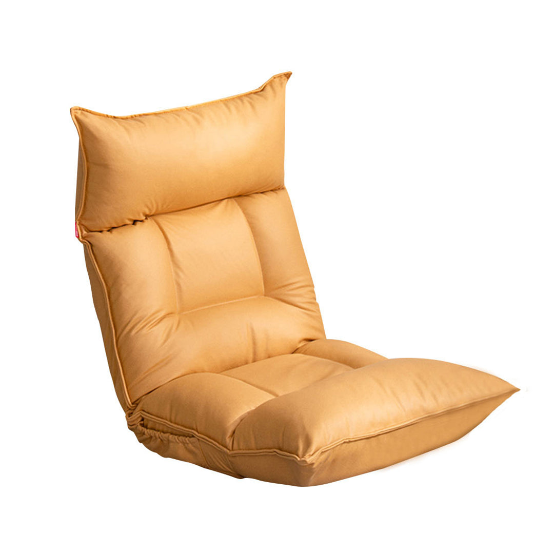 SOGA Yellow Lounge Recliner Lazy Sofa Bed Tatami Cushion Collapsible Backrest Seat Home Office Decor - Cafe Supply