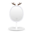 SOGA White Antler LED Light Makeup Mirror Tabletop Vanity Home Decor - Cafe Supply