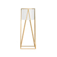 SOGA 50cm Gold Metal Plant Stand with White Flower Pot Holder Corner Shelving Rack Indoor Display - Cafe Supply