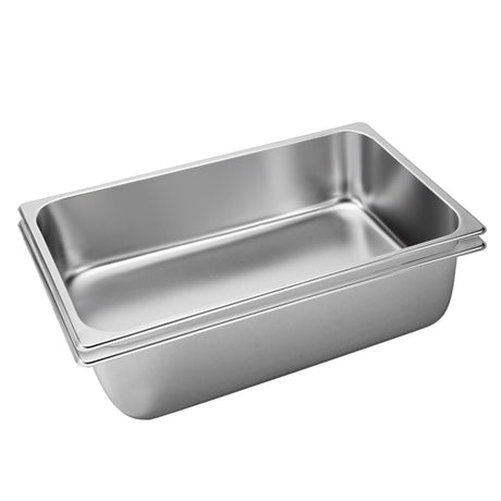 SOGA 2X Gastronorm GN Pan Full Size 1/1 GN Pan 15cm Deep Stainless Steel Tray - Cafe Supply