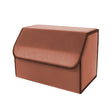 SOGA Leather Car Boot Collapsible Foldable Trunk Cargo Organizer Portable Storage Box Coffee Medium - Cafe Supply
