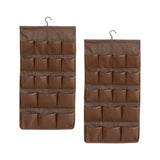 SOGA 2X Coffee Double Sided Hanging Storage Bag Underwear Bra Socks Mesh Pocket Hanger Home Organiser - Cafe Supply