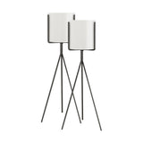 SOGA 2X 70cm Tripod Flower Pot Plant Stand with White Flowerpot Holder Rack Indoor Display - Cafe Supply
