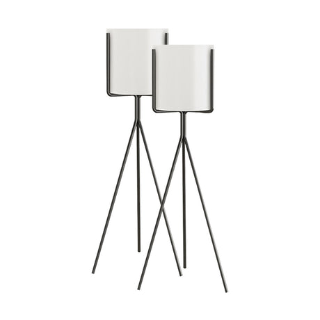SOGA 2X 70cm Tripod Flower Pot Plant Stand with White Flowerpot Holder Rack Indoor Display - Cafe Supply