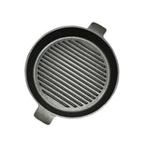 SOGA 26cm Round Ribbed Cast Iron Frying Pan Skillet Steak Sizzle Platter with Handle - Cafe Supply