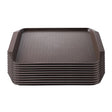 SOGA Rectangular Serving Tray Heavy Duty Waterproof Stackable Plastic Food Snack Pan Set of 10 Coffee - Cafe Supply
