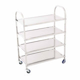 SOGA 4 Tier Stainless Steel Kitchen Dinning Food Cart Trolley Utility Size Square Large - Cafe Supply