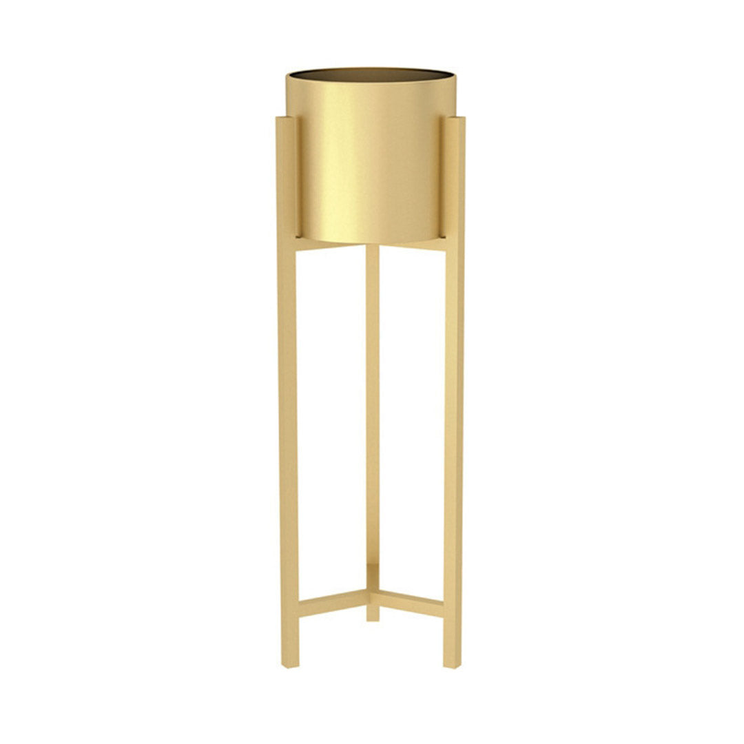 SOGA 75cm Gold Metal Plant Stand with Flower Pot Holder Corner Shelving Rack Indoor Display - Cafe Supply
