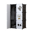 SOGA 6 Cubes Black Portable Wardrobe Divide-Grid Modular Storage Organiser Foldable Closet - Cafe Supply