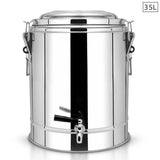 SOGA 35L Stainless Steel Insulated Stock Pot Dispenser Hot & Cold Beverage Container With Tap - Cafe Supply