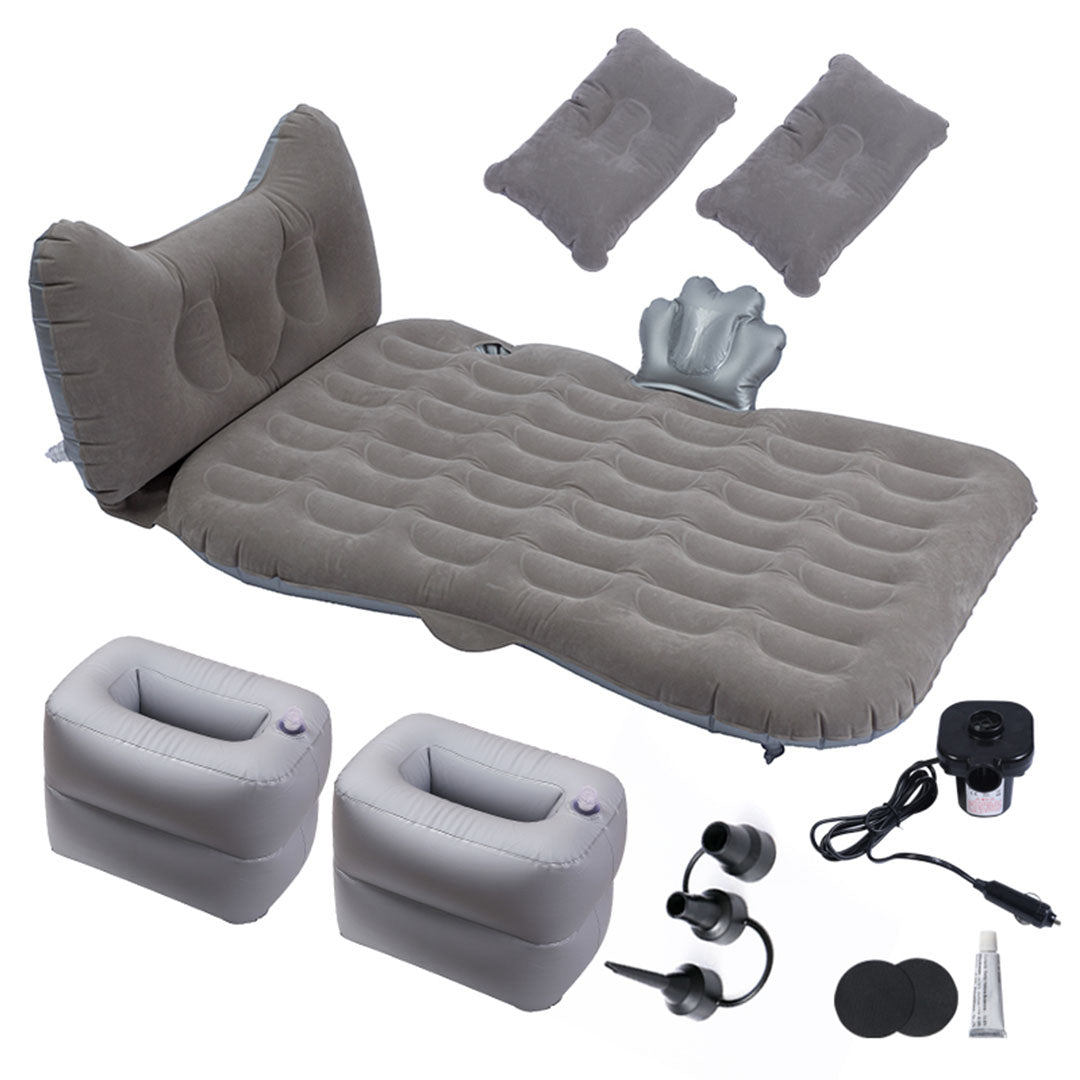 SOGA Grey Honeycomb Inflatable Car Mattress Portable Camping Air Bed Travel Sleeping Kit Essentials - Cafe Supply