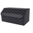 SOGA Leather Car Boot Collapsible Foldable Trunk Cargo Organizer Portable Storage Box Black/Gold Stitch Large - Cafe Supply