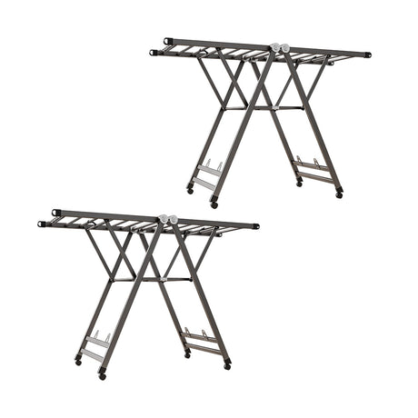 SOGA 2X 1.4m Portable Wing Shape Clothes Drying Rack Foldable Space-Saving Laundry Holder - Cafe Supply