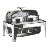 SOGA 6.5L Stainless Steel Double Soup Tureen Bowl Station Roll Top Buffet Chafing Dish Catering Chafer Food Warmer Server - Cafe Supply
