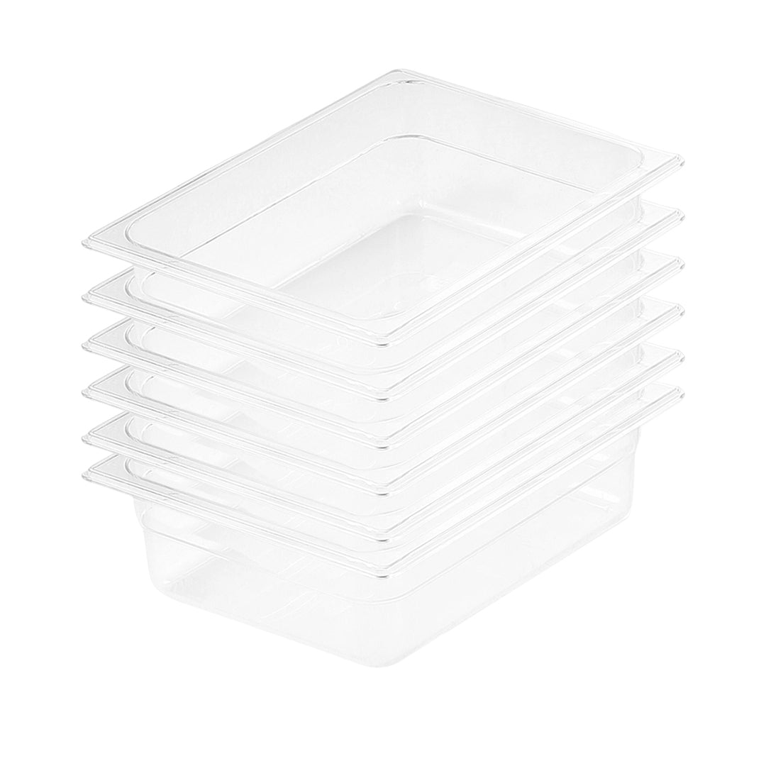 SOGA 150mm Clear Gastronorm GN Pan 1/2 Food Tray Storage Bundle of 6 - Cafe Supply