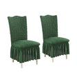 SOGA 2X Dark Green Chair Cover Seat Protector with Ruffle Skirt Stretch Slipcover Wedding Party Home Decor - Cafe Supply