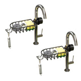 SOGA 2X Black Single Kitchen Sink Organiser Faucet Soap Sponge Caddy Rack Storage Drainer - Cafe Supply