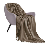 SOGA Coffee Acrylic Knitted Throw Blanket Solid Fringed Warm Cozy Woven Cover Couch Bed Sofa Home Decor - Cafe Supply