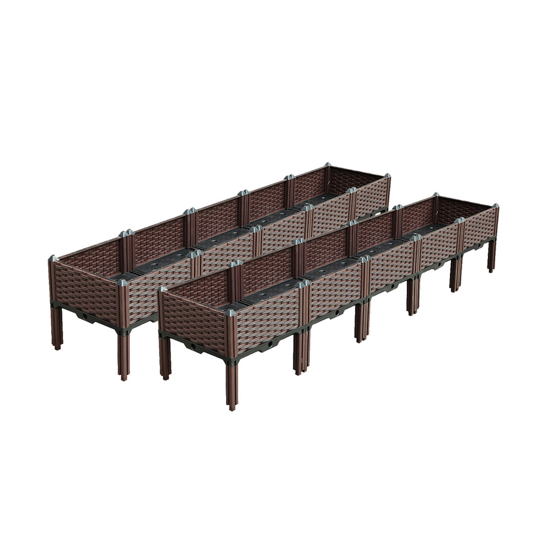 SOGA 2X 200cm Raised Planter Box Vegetable Herb Flower Outdoor Plastic Plants Garden Bed with Legs - Cafe Supply