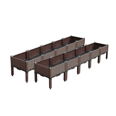 SOGA 2X 200cm Raised Planter Box Vegetable Herb Flower Outdoor Plastic Plants Garden Bed with Legs - Cafe Supply