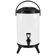SOGA 14L Stainless Steel Insulated Milk Tea Barrel Hot and Cold Beverage Dispenser Container with Faucet White - Cafe Supply