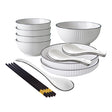 SOGA White Japanese Style Ceramic Dinnerware Crockery Soup Bowl Plate Server Kitchen Home Decor Set of 7 - Cafe Supply
