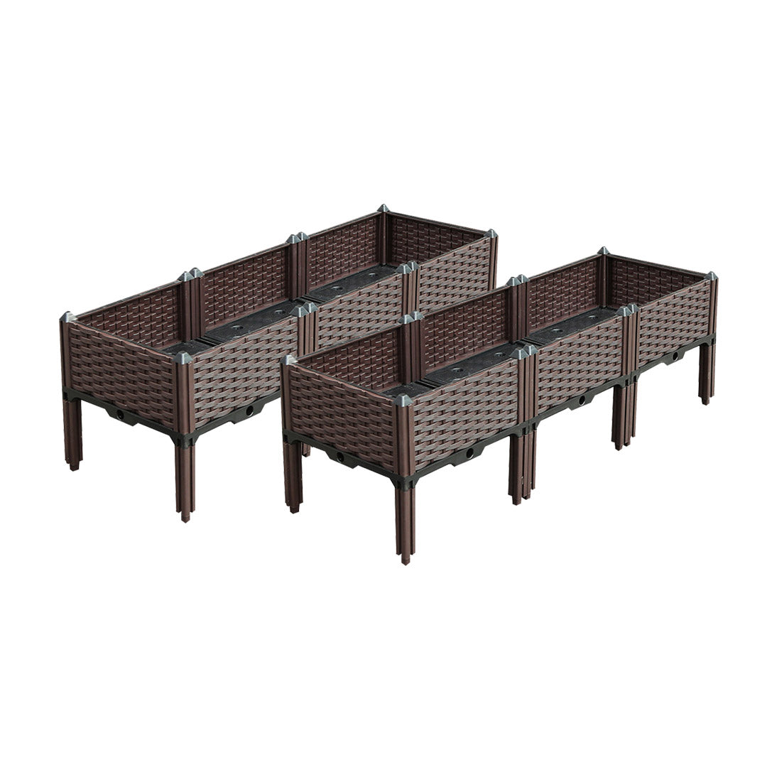 SOGA 2X 120cm Raised Planter Box Vegetable Herb Flower Outdoor Plastic Plants Garden Bed with Legs Deepen - Cafe Supply