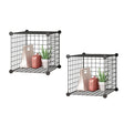 SOGA 2X Black Portable Single Cube Storage Organiser Foldable DIY Modular Grid Space Saving Shelf - Cafe Supply