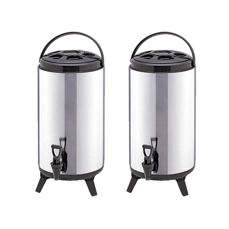SOGA 2X 14L Portable Insulated Cold/Heat Coffee Tea Beer Barrel Brew Pot With Dispenser - Cafe Supply