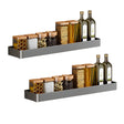 SOGA 2X 32cm Black Wall-Mounted Rectangular Kitchen Spice Storage Organiser Space Saving Condiments Shelf Rack - Cafe Supply