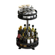 SOGA 2 Tier Steel Black Round Rotating Multi-Function Kitchen Portable Storage Spice Seasoning Kitchen Countertop Organiser Shelf - Cafe Supply