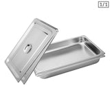 SOGA 2X Gastronorm GN Pan Full Size 1/1 GN Pan 6.5cm Deep Stainless Steel Tray With Lid - Cafe Supply