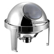 SOGA 6L Round Chafing Stainless Steel Food Warmer with Glass Roll Top - Cafe Supply