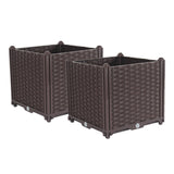 SOGA 2X 40cm Raised Planter Box Vegetable Herb Flower Outdoor Plastic Plants Garden Bed - Cafe Supply