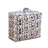 SOGA Nautical Icons Large Storage Luggage Bag Double Zipper Foldable Travel Organiser Essentials - Cafe Supply