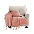 SOGA Pink Tassel Fringe Knitting Blanket Warm Cozy Woven Cover Couch Bed Sofa Home Decor - Cafe Supply