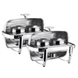 SOGA 2X 6.5L Stainless Steel Double Soup Tureen Bowl Station Roll Top Buffet Chafing Dish Catering Chafer Food Warmer Server - Cafe Supply