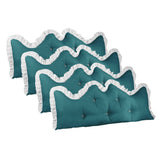SOGA 4X 180cm Blue-Green Princess Bed Pillow Headboard Backrest Bedside Tatami Sofa Cushion with Ruffle Lace Home Decor - Cafe Supply
